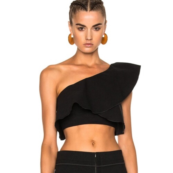 Isabel Marant Tops - Isabel Marant Hayo Ruffled One-Shoulder Crop Top NEW! Size 34/2